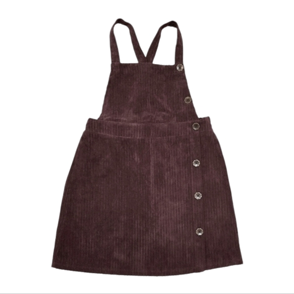 Art Class Plum Purple Corduroy Overall Jumper Dress L 10-12 - Picture 1 of 9